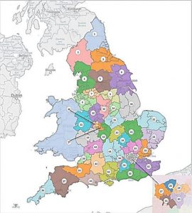 Map of NHS STP areas