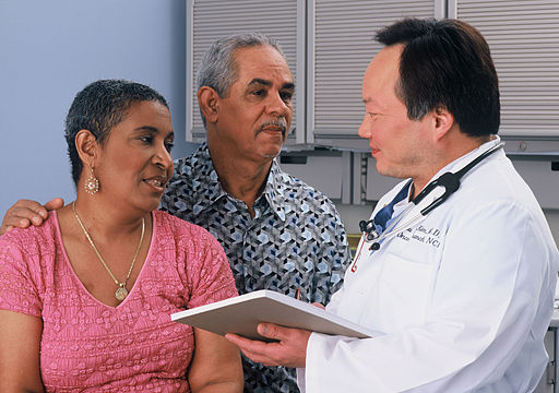 Couple consults with healthcare professional